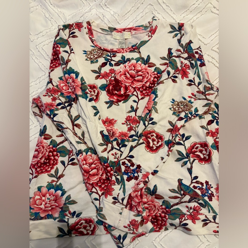 Long sleeve floral sweater